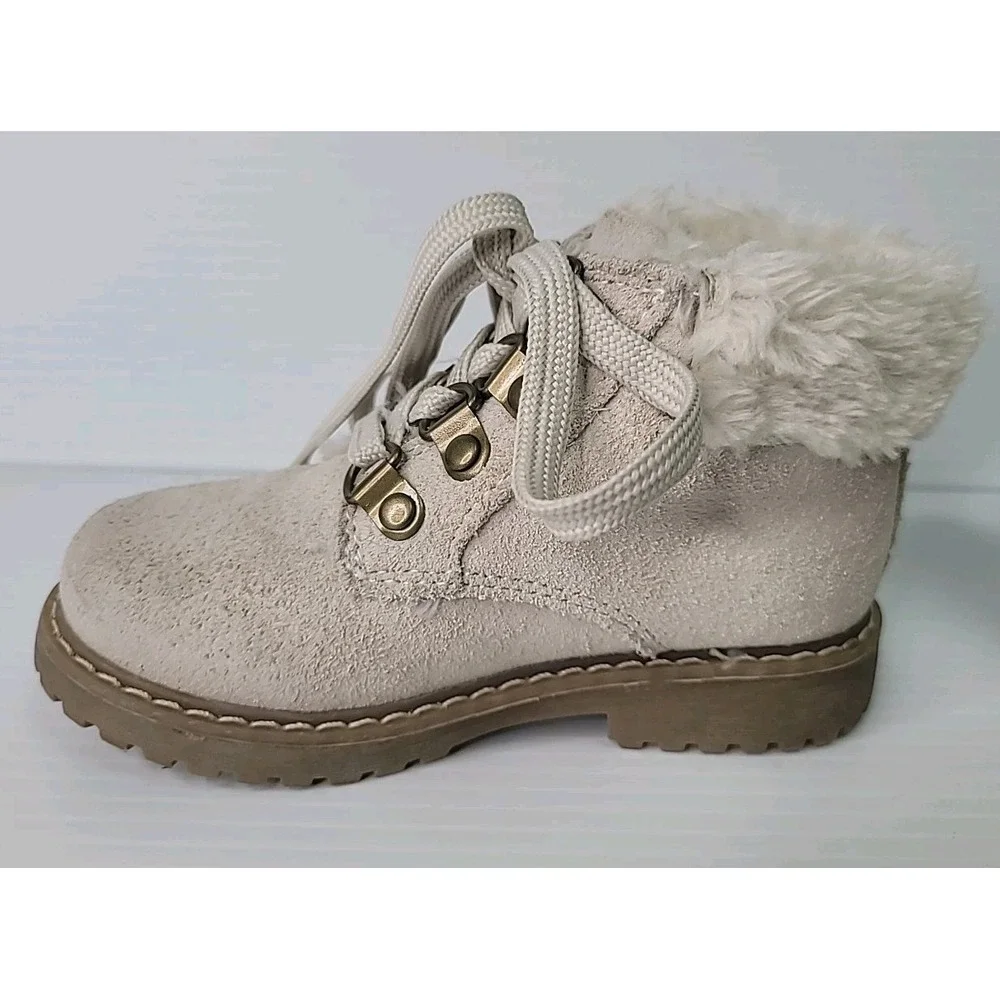 Polo Ralph Lauren Burnley Fleece Lined‎ Toddler Size 9 Lace Up Boot Tan Suede